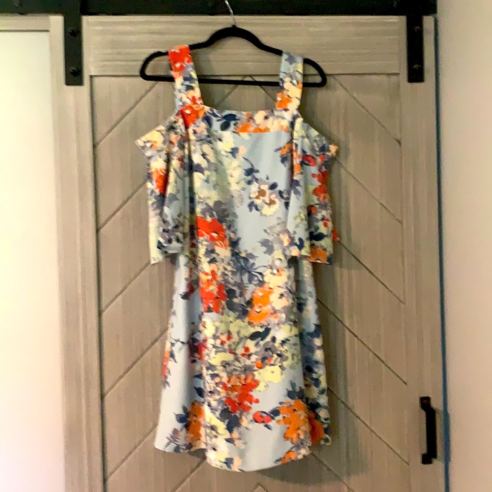 Sz 10 Taylor multi floral off the shoulder dress
